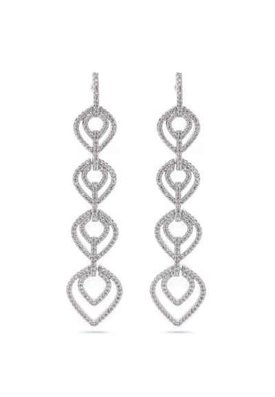 AVANT-GARDE PARIS Dangle Earrings - Zilver - 1 stuk - Zilver met stenen en rhodium plating