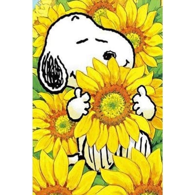 5D DIY Diamond Painting Zonnebloem Cartoon hond Borduren Kruissteek Strass Mozaïek Home Decor 20X30CM black