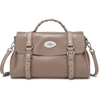 Sac pour femme en cuir véritable Sac à main de navettage haut de gamme Nouveau sac à bandoulière à motif en cuir naturel Grande capacité Sac à bandoulière gray