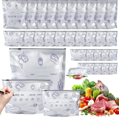 Herbruikbare Aluminium Folie Zakjes - 30 Stuks Resealable Zakken voor Groenten, Fruit en Vlees