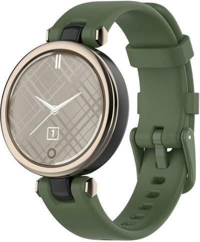 Siliconen Smartwatch bandje - Geschikt voor Garmin Lily siliconen bandje - donkergroen - Strap-it Horlogeband / Polsband / Armband
