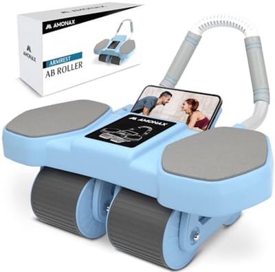 Buiktrainer met Automatische Rebound en Elleboogsteun – Vierwielige Ab Roller voor Effectieve Buikspiertraining
