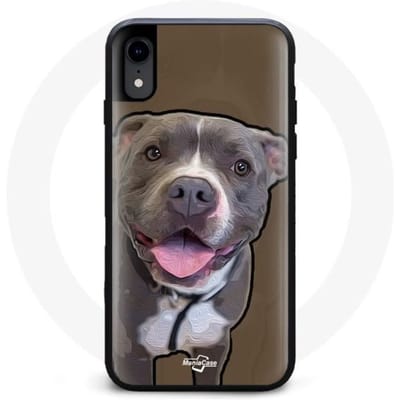Iphone XR Hoesje Grijs Pitbull