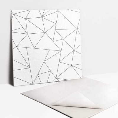 Tulup PVC Tegels - Lijnstructuur Vinyl Tegels - 30 cm x 30 cm - Wit Zelfklevende Vinyl Tegels - 9 stuks - Modern Plaktegels - Vinyl Wandtegels - Plaktegels keuken en Badkamer