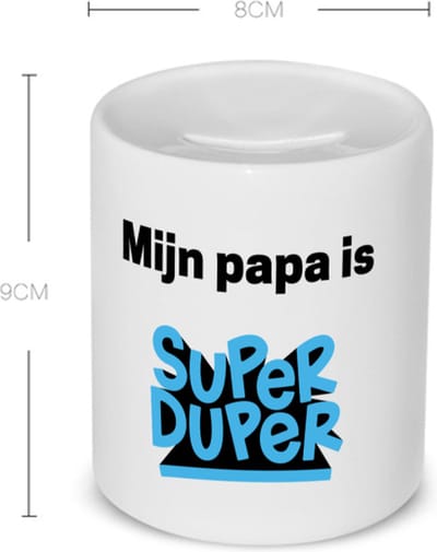 Akyol - mijn papa is super duper Spaarpot - Vader - meest geweldige papa - vader cadeautjes - vaderdag - verjaardag - geschenk - kado - vader artikelen - 350 ML inhoud