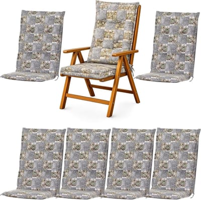 Tuinkussen Set - Stoelkussen Hoog - Buiten Zitten - Extra Dikke Vulling - 120 x 48 cm - Grijs