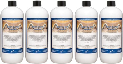 Body & Hair Hamam 1 liter met dop - set van 5 stuks - 2 in 1 voor lichaam en haar - voordeelverpakking