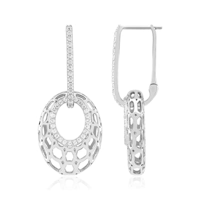 Cavill - Elegante Zilveren Oorbellen met 0,97 ct Cambodjaanse Zirkonen - 925 Sterling Zilver Geplateerd - Rond Briljant Slijpsel - Dames Sieraden