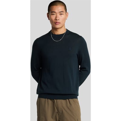 Lyle & Scott - Trui Donkerblauw Lyle&scott Tonal Eagle Merino Trui Donkerblauw Kn2121vc