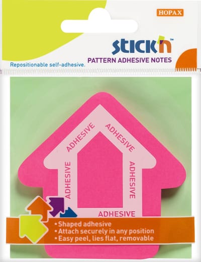 Stick'n Memoblok Pijl 360 Graden - 70x70mm - Magenta - 50 Memoblaadjes
