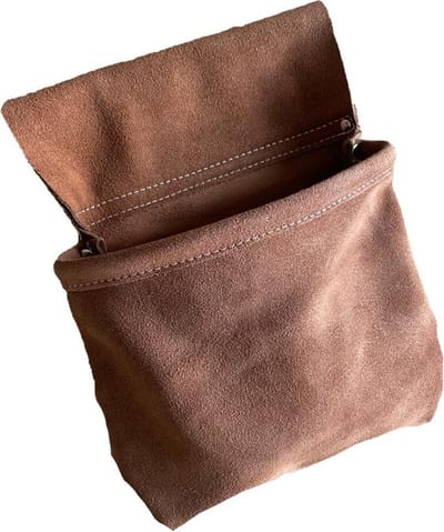 Spietas / Spijkertas / Schroeftas / Boutentas voor aan gereedschapriem / gereedschapsgordel - stevig soepel zacht bruin leer / Stevige soepel zacht lederen spietas