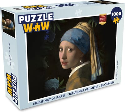 Puzzel Meisje met de parel - Johannes Vermeer - Bloemen - Legpuzzel - Puzzel 1000 stukjes volwassenen