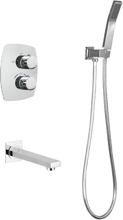 Mawialux thermostatische inbouw badkraan - Vierkant - Chroom - Udu