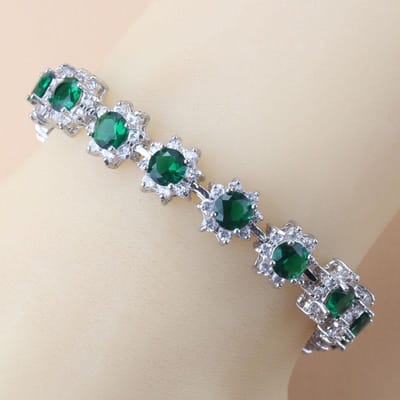 Groene Zirkonia Armbanden Kwaliteit Dames Bruiloft Mode gray