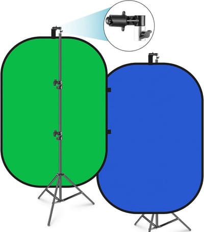 Vouwbare Chromakey Achtergrond 5x7ft voor Studiofotografie en Video, Groene en Blauwe Kleur, Ideaal voor Live Streaming en Videobellen