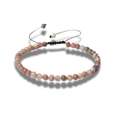 Armband - natuursteen - 4 mm - roze jade - 16 tot circa 21 cm - in lengte verstelbaar