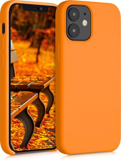 kwmobile telefoonhoesje geschikt voor Apple iPhone 12 mini - Hoesje met siliconen coating - Smartphone case in fruitig oranje