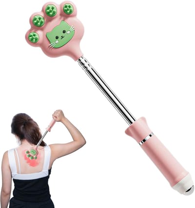 Rugkrabber Telescopisch - Jeuk Hulp - Ontspanning Verlichten - Roestvrij Staal - 25 cm - Roze Paars