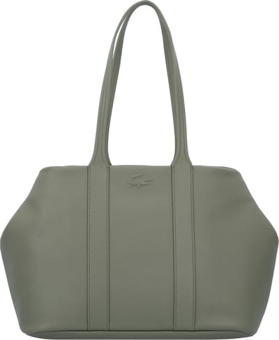 LACOSTE Leren Shopper Schoudertas City Court Shopping Bag Kaki