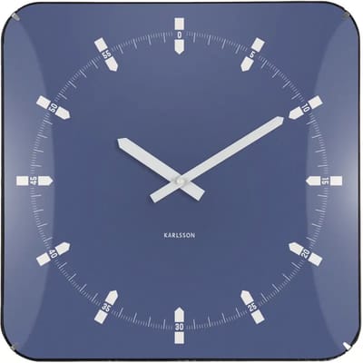 Karlsson Wandklok Sucinto Dome Square - Blauw - 35x35x35cm - Wandklok Modern