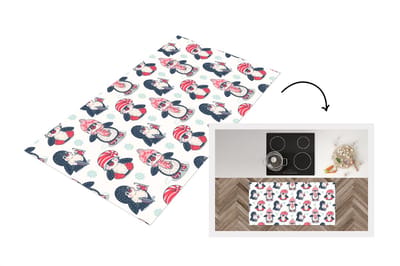 Keukenloper - Loper keuken - Schaatsen - Patronen - Pinguïn - 120x60 cm - Keukenloper vinyl