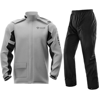 Ensemble manteau et pantalon imperméable avec housse de chaussures invisible, combinaison imperméable pour le cyclisme et le cyclisme 2XL gris