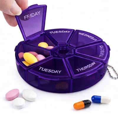Pillendoosje I Pillendoos I Medicijn doosje I Tablet Dispenser I Pil Box I 7 dagen I Paars