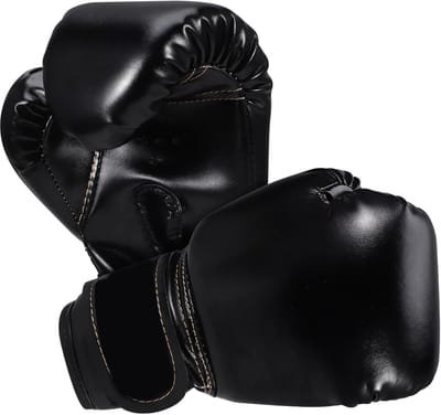 Bokshandschoenen Kinderen - Vechtsport Handschoenen - Kickboksen Trainen - Verstelbare Pasvorm - 23x14cm - Zwart
