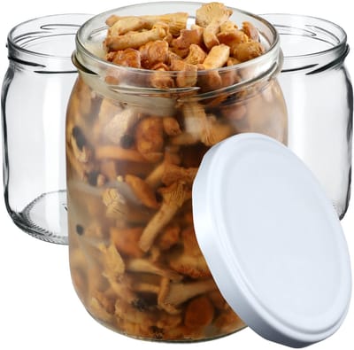 KADAX jampotten, 540 ml, inmaakpotten met schroefdeksel, potten met schroefsluiting, weckpotten, voorraadpotten voor het bewaren van komkommers (8 stuks, wit)