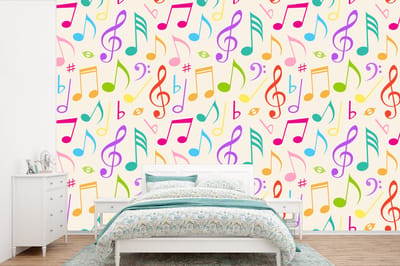 Behang - Fotobehang Muziek - Patronen - Regenboog - Breedte 360 cm x hoogte 240 cm