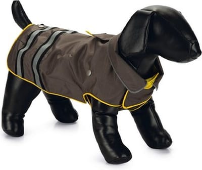 Beeztees Seja - Honden Regenjas - Grijs/Geel - 44 cm