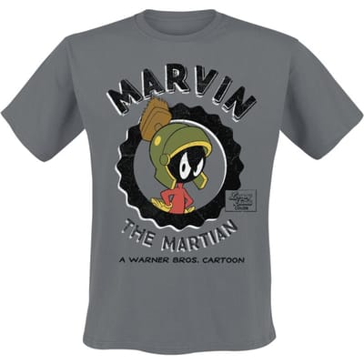 Looney Tunes T-shirt - Marvin The Martian - M tot XXL - voor Mannen - donkergrijs