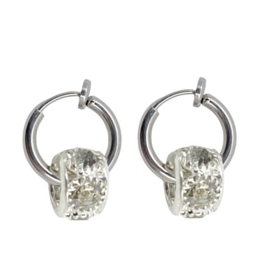 Klem Oorbellen-Strass-Zilverkleur- geen gaatje- Charme Bijoux