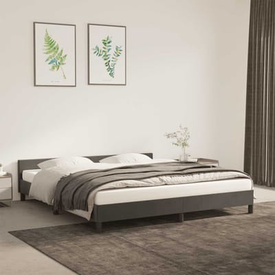 vidaXL - Bedframe - zonder - matras - 160x200 - cm - fluweel - donkergrijs