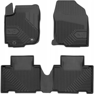 Frogum No.77 - Automatten set - Geschikt voor Toyota RAV4 IV 2015-2018 - Alleen voor Hybrid - 3D TPE Rubber - 3-delig (Achterbank eendelig) - Hoogte 4cm - Zwart