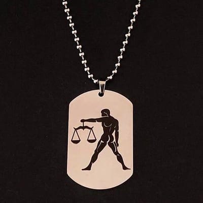 Weegschaal / Libra Sterrenbeeld Ketting met Hanger - Kettingen Heren Dames - Astrologie - Papa Cadeau Voor Mannen - Vaderdag