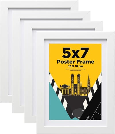 Witte Fotolijsten Set van 4 – 13x18 cm met Echt Glas – Robuust en Duurzaam voor Muur en Tafeldecoratie