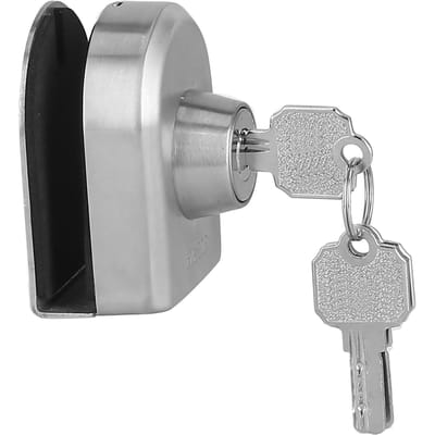 Serrure de portail coulissante antivol avec coussinet en mousse anti-effraction, serrures de porte en verre sans cadre en acier inoxydable black