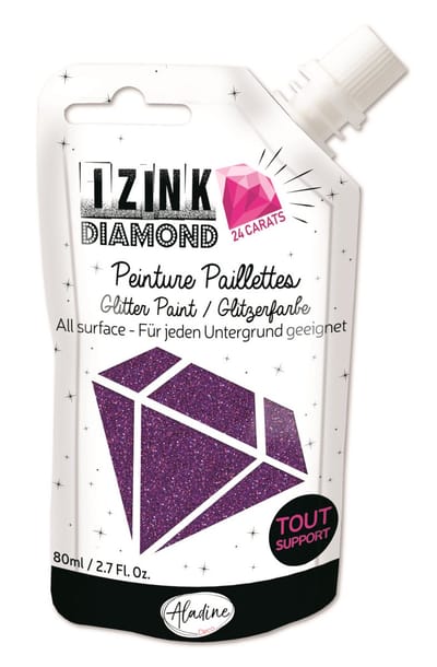 Paars 24 karaat Glitterverf Izink Diamond
