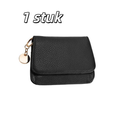 1 stuk - Eenvoudige korte portemonnee - Meerdere kaartsleuven - Anti-diefstal muntportemonnee - 13 cm * 10 cm * 2,5 cm - Zwart