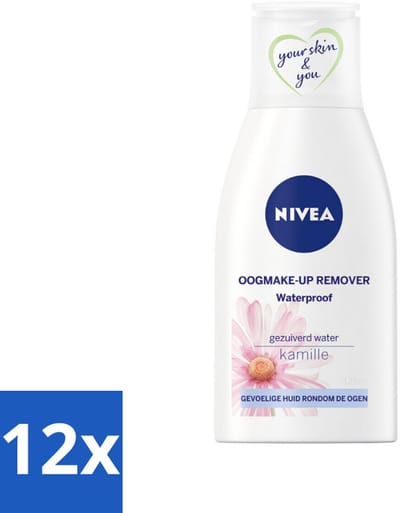 12 x NIVEA - Oogmake-up Verwijderaar - Waterbestendige Make-up Verwijderaar - Voor de gevoelige huid - Met Kamille & Provitamine B5 - 125 ml - Waterproof Oogmake-up Remover - Oogmake-up Verwijderen - Gevoelige Huid - Kamille - Provitamine B5