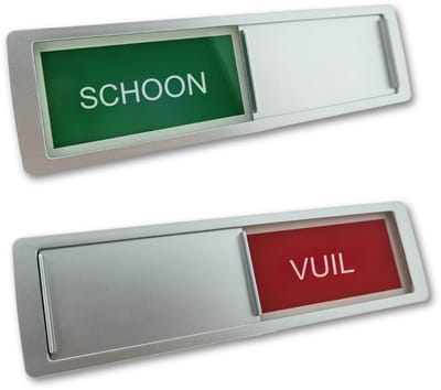 CombiCraft schuifbordje met "Schoon-Vuil" in zilver 178 x 50 mm - per 1 stuk