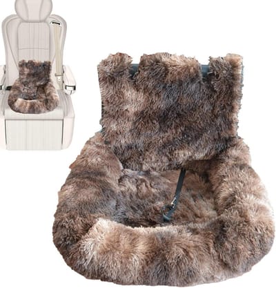 Huisdier autostoel - Reiskussen huisdier - Veilig reizen - Wasbaar comfort - 60 x 60 cm - Donkere koffie
