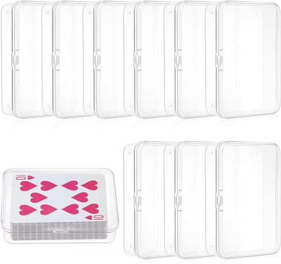 Set van 10 Transparante Kaartendozen met Deksel voor Speelkaarten, Visitekaarten en Handelskaarten, 9.5 x 6.5 x 3.5 cm