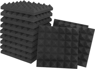 Akoestische panelen set van 12 voor optimale geluidsabsorptie - 30 x 30 x 50 cm zwart
