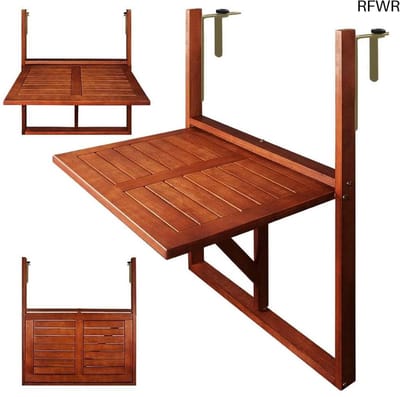 RFWR® Opvouwbare Hangtafel voor Balkon - FSC®-Gecertificeerd Acaciahout 64 x 45 cm
