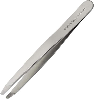 Precision Pincet met Diamantpunt voor Wenkbrauwen en Ingegroeide Haren - Schuin Tip