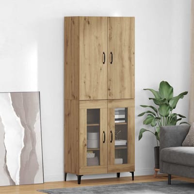 vidaXL - Highboard - Artisan - Eiken - 69,5 - x - 34 - x - 180 - cm - Bewerkt - hout