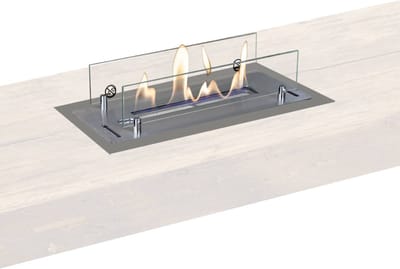 Xaralyn Bio-ethanol haard - bio-ethanol brander S met inbouwprofiel - geborsteld RVS - 2 KW verwarming - eenvoudig inbouwen - veilig - inbouwhaard - echte vlammen