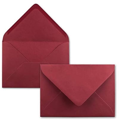 Mini enveloppen 5,2 x 7,6 cm - Perfect voor wenskaarten, cadeauhangers en kleine geschenken - Donkerrood